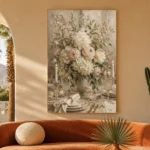 Ivory Hydrangea Floral Dining Room Wall Art Canvas Print - Image 5