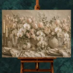 White Orchid Floral Dining Room Wall Art Canvas Print - Image 5