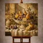 Classical Pedestal Bowl Fruit Still Life Wall Art Canvas Print - Image 2