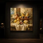 Coastal Pear and Fig Fruit Still Life Wall Art Canvas Print - Image 4