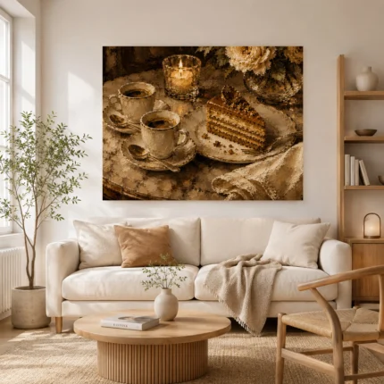 Coffee & Dessert Wall Art wall art print for elegant interiors