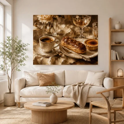 Coffee & Dessert Wall Art wall art print for elegant interiors