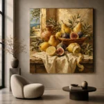 Coastal Pear and Fig Fruit Still Life Wall Art Canvas Print - Image 11