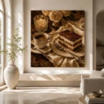 Candlelit Tiramisu Coffee & Dessert Wall Art Canvas Print - Image 4