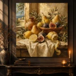 Coastal Pear and Fig Fruit Still Life Wall Art Canvas Print - Image 9