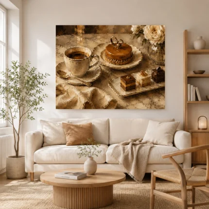 Coffee & Dessert Wall Art wall art print for elegant interiors