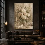 Ivory Hydrangea Floral Dining Room Wall Art Canvas Print - Image 7