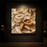 Cappuccino Almond Tart Coffee & Dessert Wall Art Canvas Print - Image 2