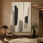 Neutral Geometric Minimal Office Wall Art Canvas Print - Image 5