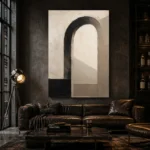 Serene Neutral Arch Minimal Office Wall Art Canvas Print - Image 4