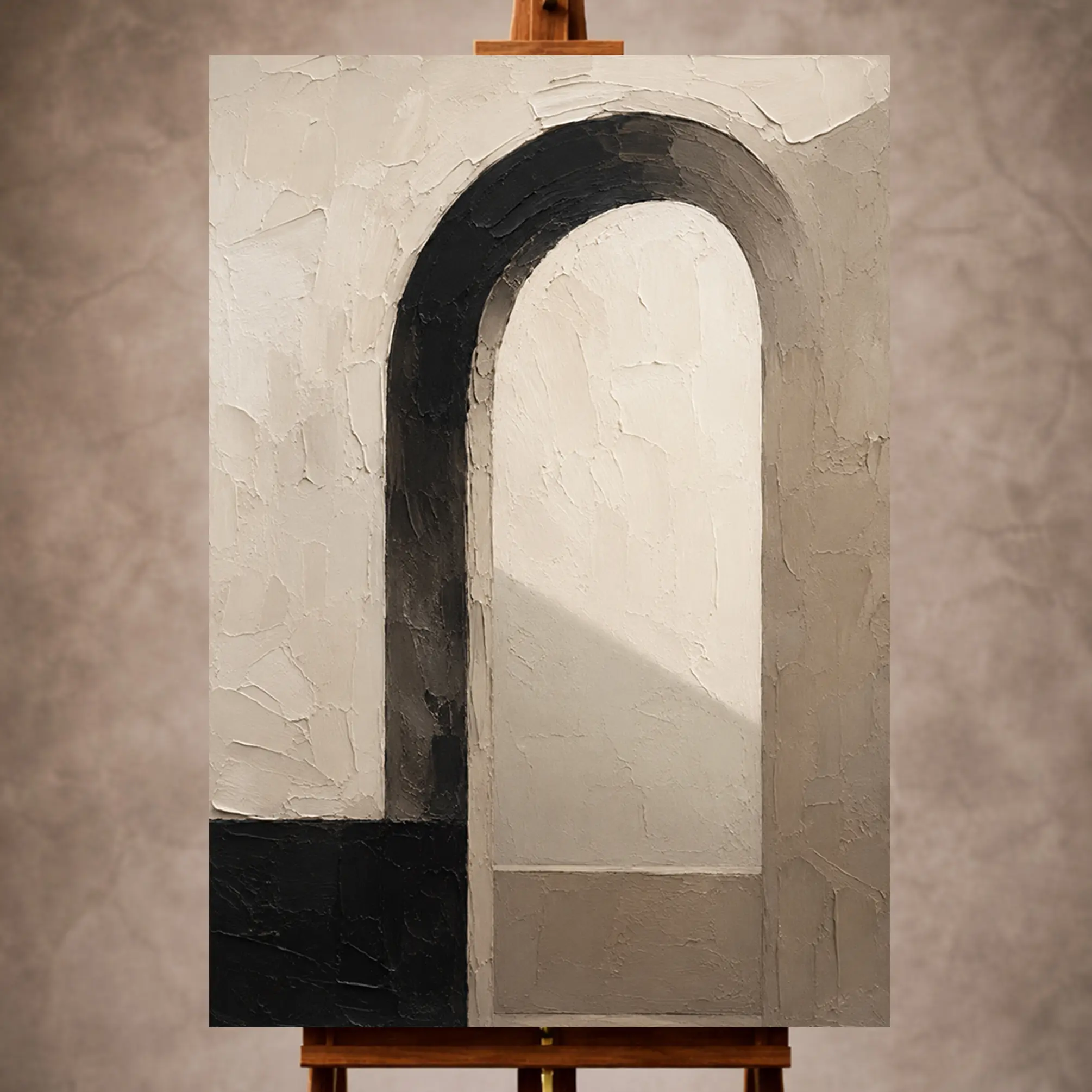 curatora-20260720-0ff8900dc29049af Serene Neutral Arch Minimal Office Wall Art Canvas Print - Image 1