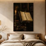Candlelit Manuscript Dark Academia Office Art Canvas Print - Image 6