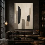 Neutral Geometric Minimal Office Wall Art Canvas Print - Image 4