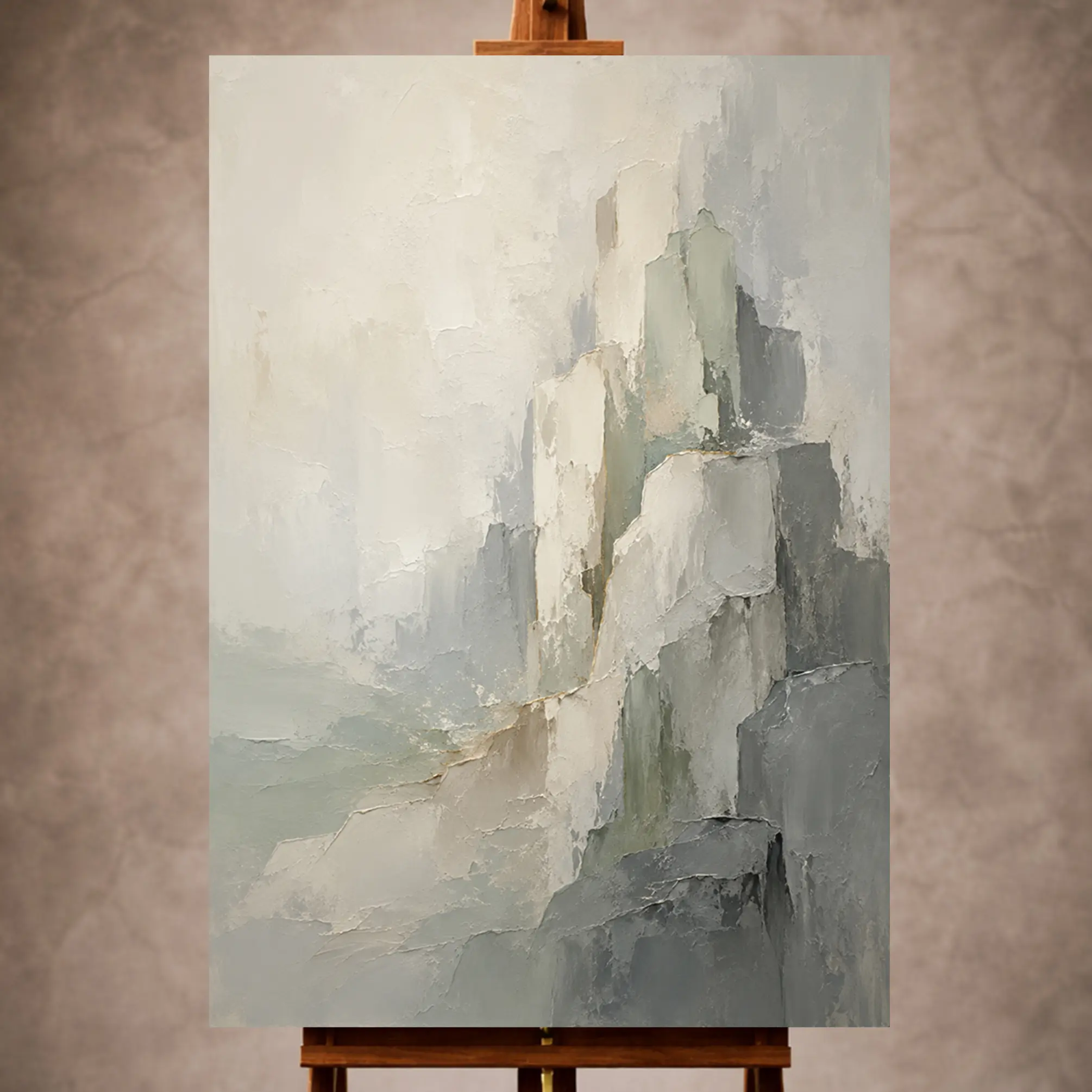 curatora-20260720-26cd98d6a7604ee9 Serene Layered Stone Quiet Focus Wall Art Canvas Print - Image 1