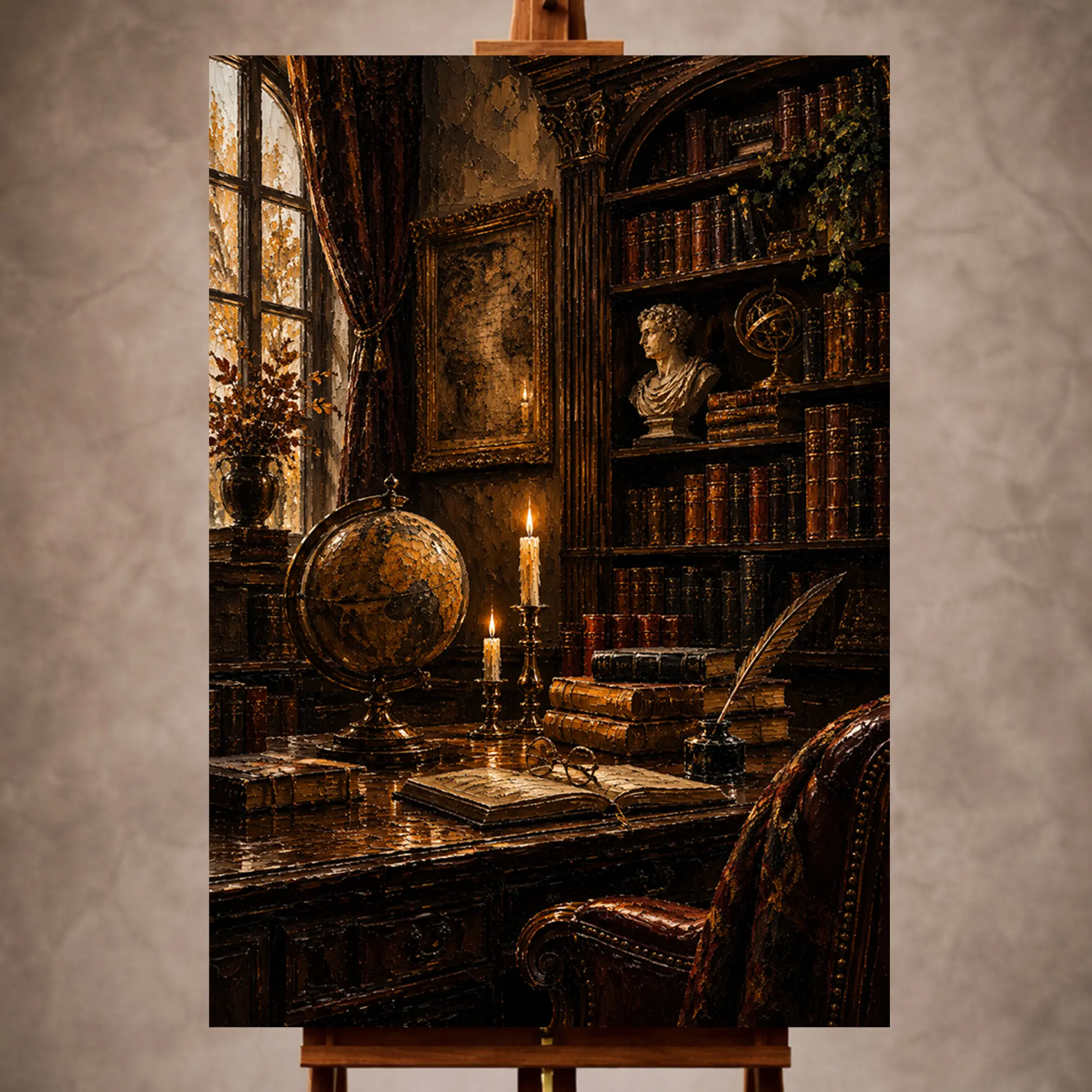 curatora-20260720-286814e08aca4995 Sepia Scholarly Study Dark Academia Office Art Canvas Print - Image 1