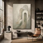 Sage Sculptural Arch Quiet Focus Wall Art Canvas Print - Image 3