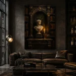 Moody Bust Study Dark Academia Office Art Canvas Print - Image 4