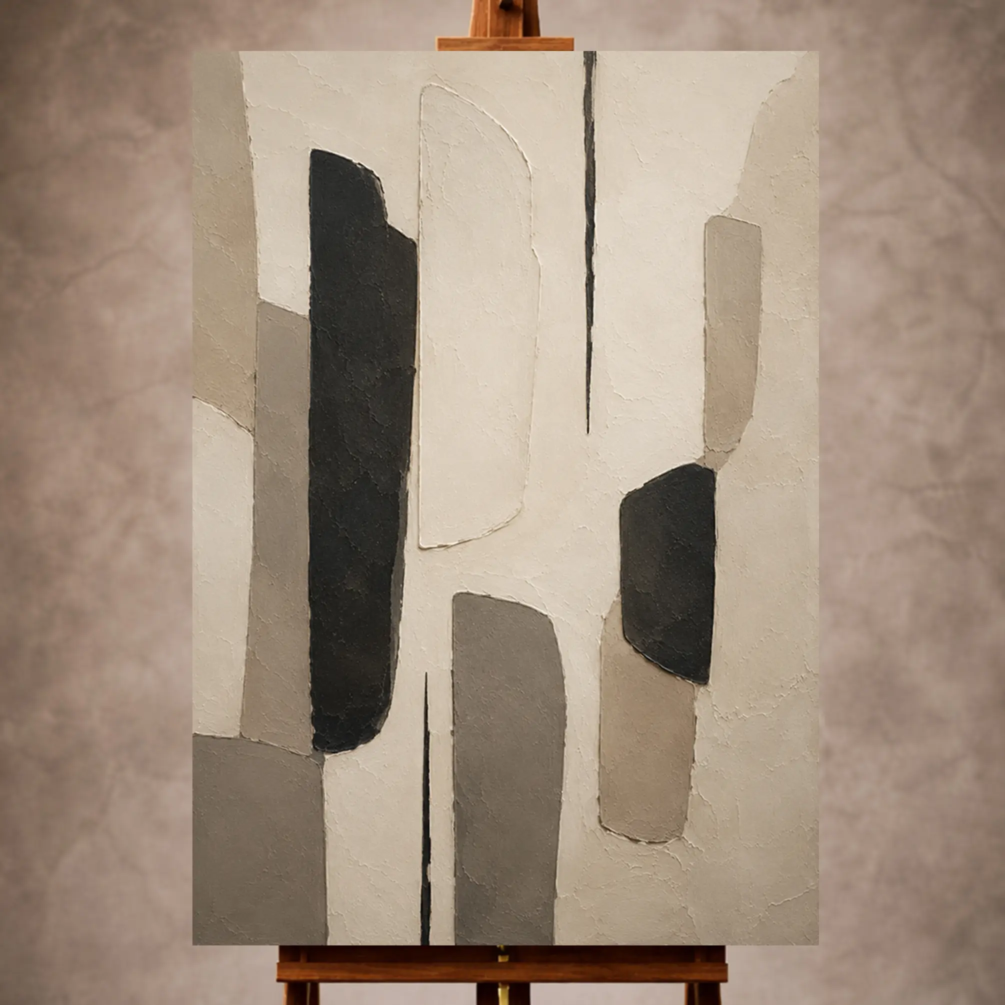 curatora-20260720-35ba36b263d34493 Neutral Geometric Minimal Office Wall Art Canvas Print - Image 1