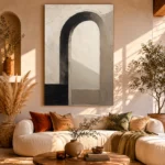 Serene Neutral Arch Minimal Office Wall Art Canvas Print - Image 8