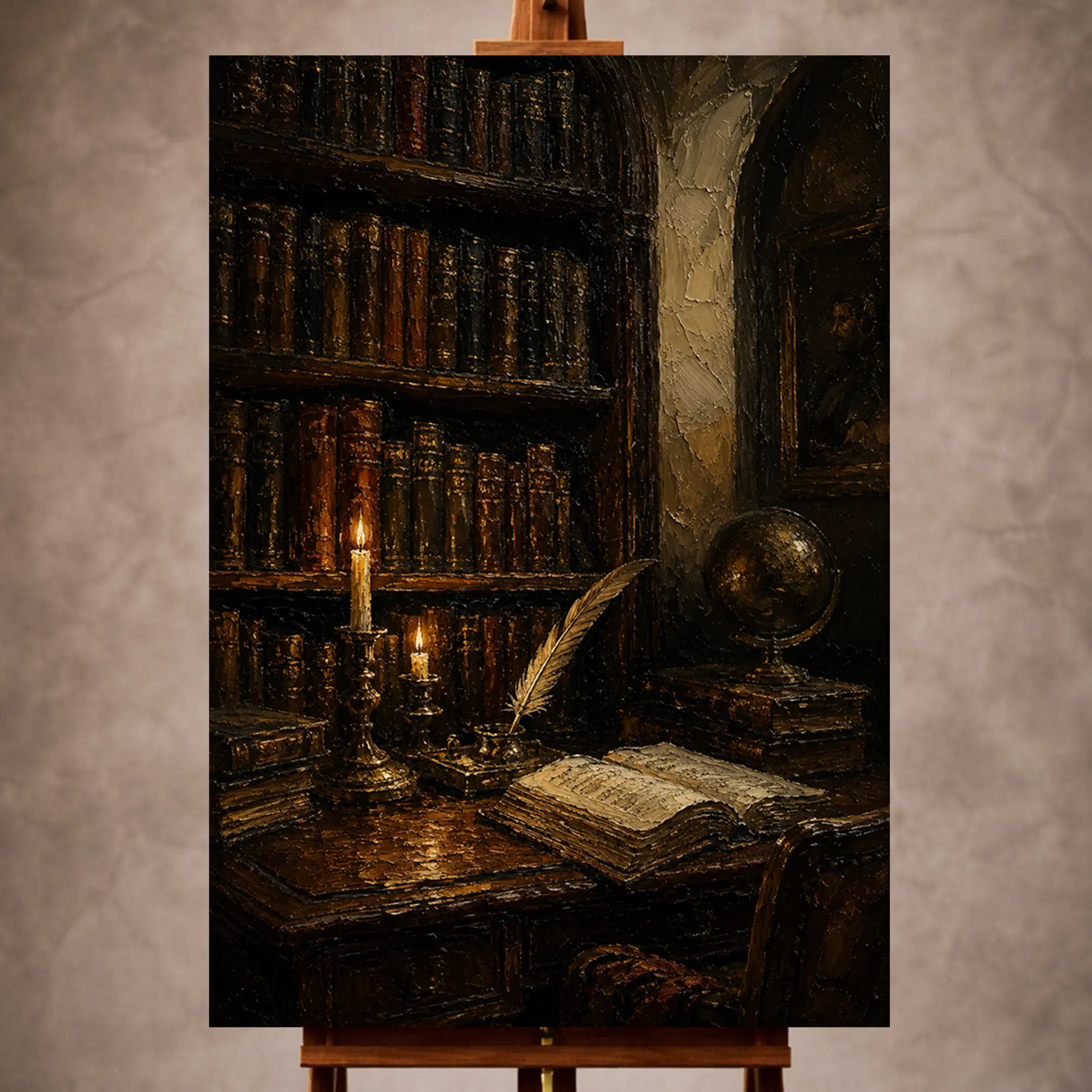 curatora-20260720-3f7dd0caa1484634 Moody Library Alcove Dark Academia Office Art Canvas Print - Image 1
