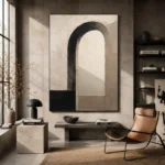 Serene Neutral Arch Minimal Office Wall Art Canvas Print - Image 3