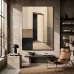 Contemporary Doorway Minimal Office Wall Art Canvas Print - Image 3