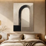 Serene Neutral Arch Minimal Office Wall Art Canvas Print - Image 6