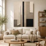 Neutral Linear Minimal Office Wall Art Canvas Print - Image 7