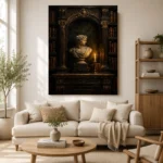 Moody Bust Study Dark Academia Office Art Canvas Print - Image 7