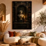 Moody Bust Study Dark Academia Office Art Canvas Print - Image 8