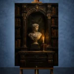 Moody Bust Study Dark Academia Office Art Canvas Print - Image 2