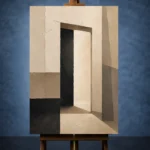 Contemporary Doorway Minimal Office Wall Art Canvas Print - Image 2