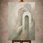 Sage Sculptural Arch Quiet Focus Wall Art Canvas Print