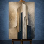 Sandstone Sculptural Abstract Office Wall Art Canvas Print - Image 2