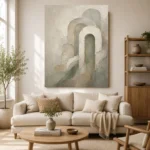 Sage Sculptural Arch Quiet Focus Wall Art Canvas Print - Image 7