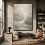 Sage River Stone Quiet Focus Wall Art Canvas Print - Image 3