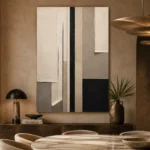 Neutral Linear Minimal Office Wall Art Canvas Print - Image 5
