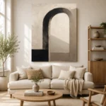Serene Neutral Arch Minimal Office Wall Art Canvas Print - Image 7