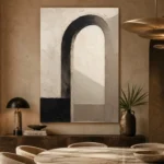 Serene Neutral Arch Minimal Office Wall Art Canvas Print - Image 5