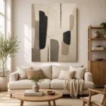 Neutral Geometric Minimal Office Wall Art Canvas Print - Image 7