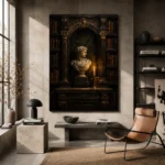 Moody Bust Study Dark Academia Office Art Canvas Print - Image 3