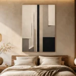 Neutral Linear Minimal Office Wall Art Canvas Print - Image 6