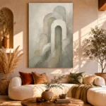 Sage Sculptural Arch Quiet Focus Wall Art Canvas Print - Image 8