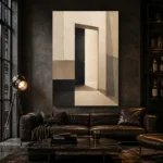 Contemporary Doorway Minimal Office Wall Art Canvas Print - Image 4