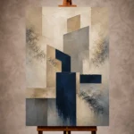Warm Neutral Geometric Abstract Office Wall Art Canvas Print