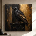 Golden Raven Black & Gold Wall Art Canvas Print - Image 11