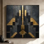 Art Deco Sunburst Black & Gold Wall Art Canvas Print - Image 11