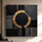 Golden Halo Geometry Black & Gold Wall Art Canvas Print - Image 11