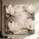 Four Ivory Blossoms Magnolia Wall Art Canvas Print - Image 11