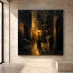 Courtyard Lantern Black & Gold Wall Art Canvas Print - Image 3